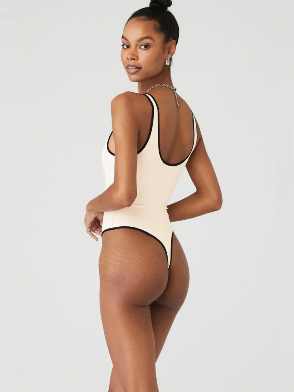 NWT ALO Yoga Supernova Bodysuit - Ivory/Black size Small